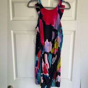 Trina Turk Colorful Brushstroke Midi Dress